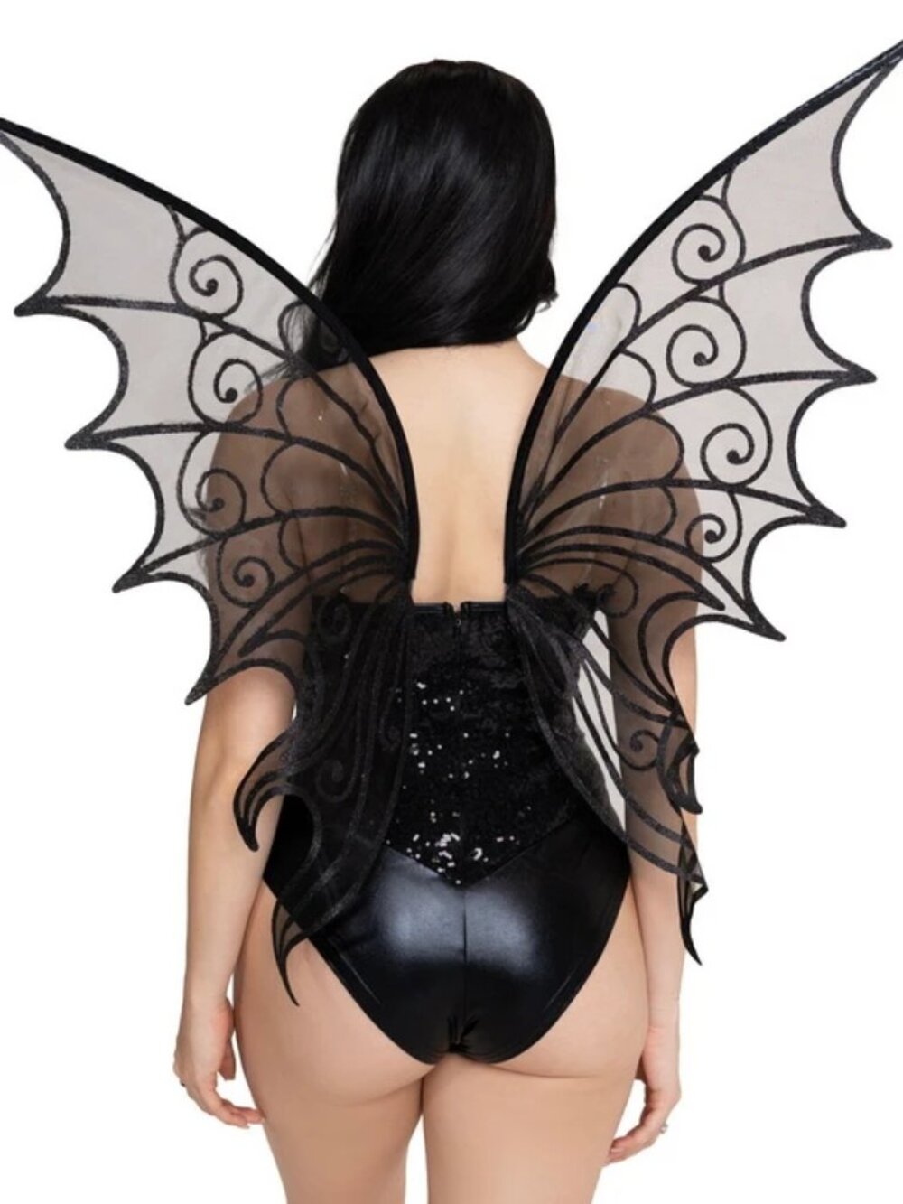 Glitz & Glitter Black Strapless Pixie Costume Wings